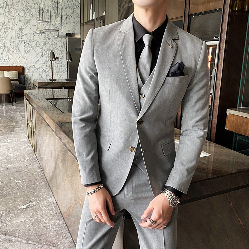 Mens Grooming Brand - (Ceket + yelek + pantolon) high-end