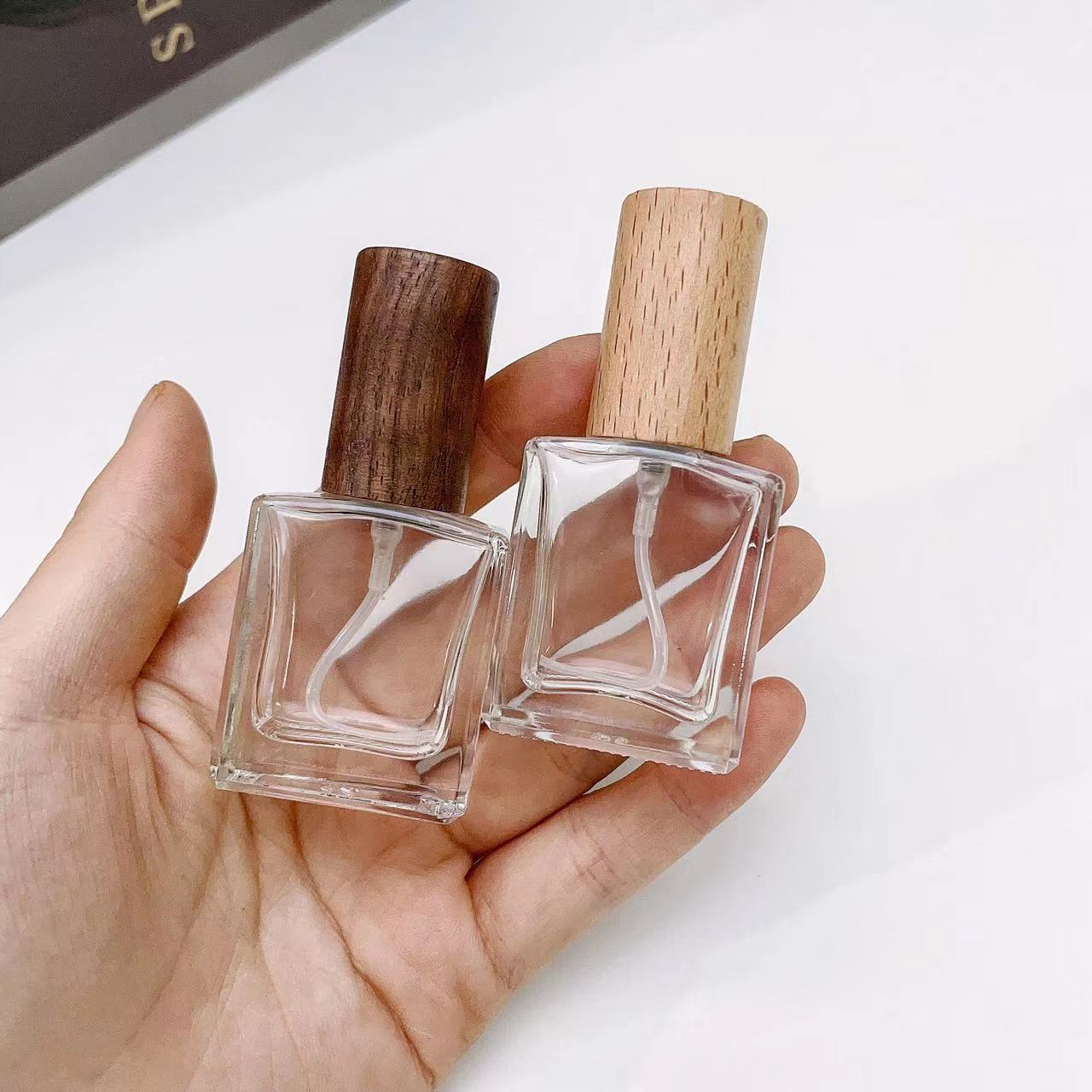 Cologne Spray Bottle - Ahşap kap boş parfüm Atomizer ile