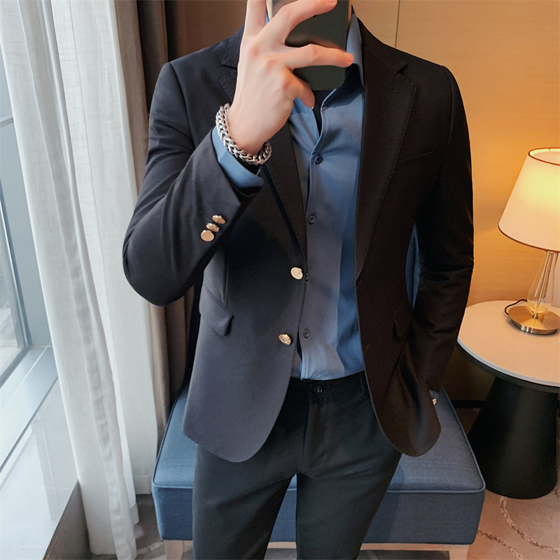 Jack Men'S Grooming - İngiliz Tarzı Düz Renk Blazers Erkekler