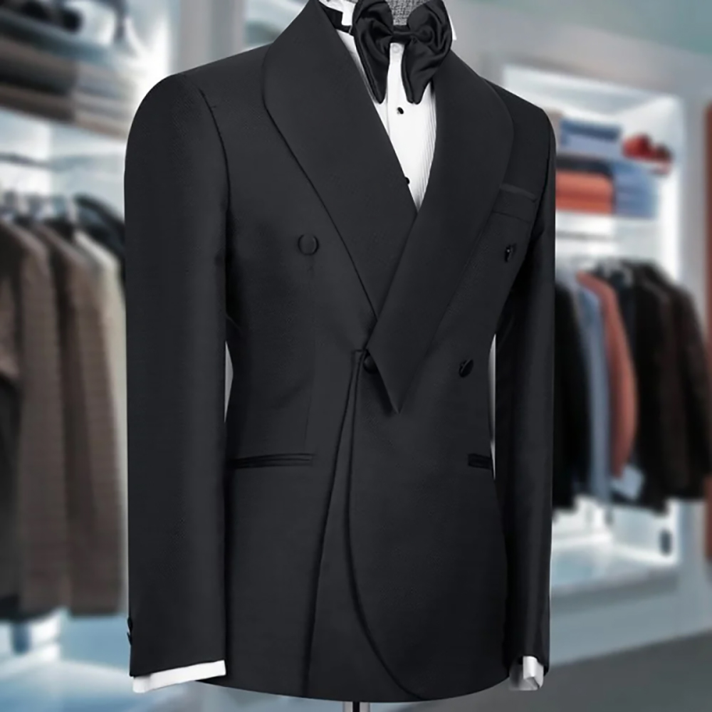 Men'S Grooming Room - Siyah Erkekler Için Takım Elbise Şal